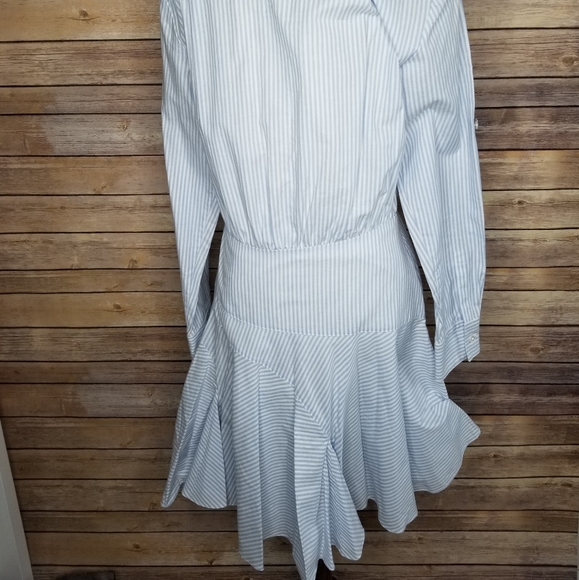 Jason Wu Grey Striped Ruffle Collared Mini Dress - Picture 4 of 8